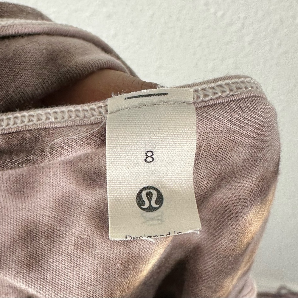 Lululemon Cut Back Crop Tank Top Marble Dye Silky French Press Size 8 - Picture 4 of 6
